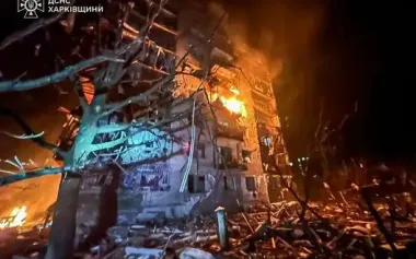 Aftermath of Russian missile strike on Balakliia: densely built-up residential area hit, 3 killed, children among injured. PHOTOS