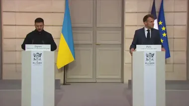 Macron and Zelenskyy visit HQ of ‘multinational force’ for Ukraine in Paris