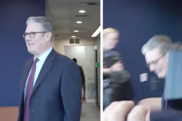 Moment Keir Starmer stumbles while meeting business leaders ahead of G20 summit