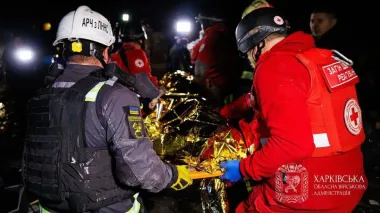 URCS support points for victims of Russian air strike operating in Kharkiv