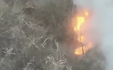 Russian occupier goes up in flames like a torch after Ukrainian drone hit. VIDEO