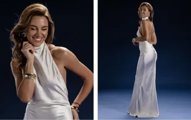 Жена Решетника в стильном платье: образ, который захочется повторить на Новый год