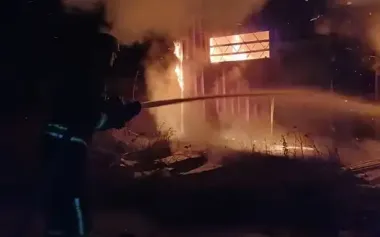 Russian forces fired on Nikopol and Synelnykove districts at night: house burned down and rescue vehicle was damaged. PHOTO