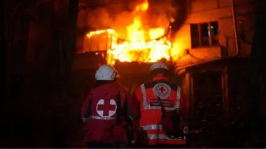 URCS volunteers helped eliminate the consequences of the Russian UAV attack on Zaporizhia