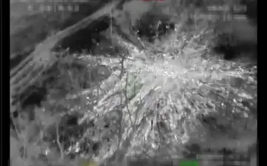 Russians’ BM-21 "Grad" was blown to smithereens after "Madyar’ Birds" brigade dropped explosives on it with drone.. VIDEO