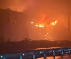 A factory on fire in Russia on the territory of the Alabuga SEZ