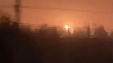 Drones strike oil depot in Russia's Livny, fire breaks out – video