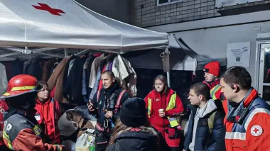 URCS volunteers provide 24/7 assistance to victims in Vyshhorod after Russian UAV strikes
