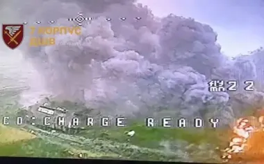 Paratroopers from 7th Air Assault Corps destroy Russian "turtle tanks" stuck in ditches near Myrnohrad. VIDEO