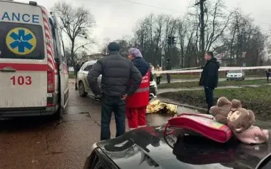 Police car hits two pedestrians in Pryluky: child killed, - National Police. PHOTO