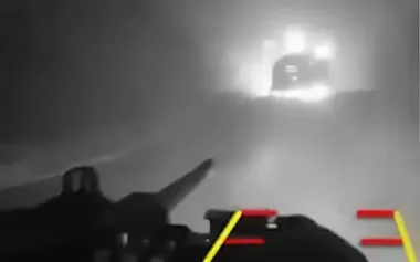 Ground drone with Browning machine gun destroys occupiers’ MT-LB and thwarts night assault. VIDEO