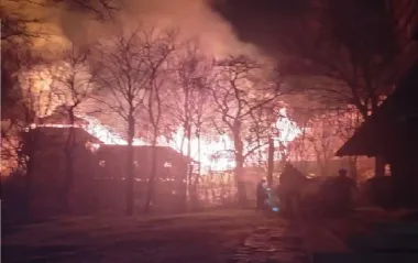 На Закарпатье пожар охватил монастырь московского патриархата (фото)