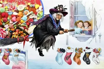 Жуткие зимние традиции Европы: ведьма Бефана, которая приносит непослушным детям горячий уголь.