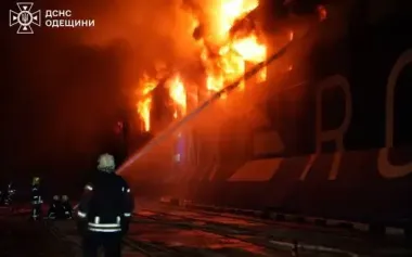 Russian strike on Odesa region damages civilian ship in Chornomorsk port, - Zelenskyy. VIDEO&PHOTOS