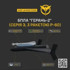 Російські дрони "Герань-2" з ракетою Р-60: яка будова, знайдено іноземні компоненти