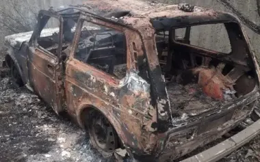 Occupiers’ FPV drone attacked civilian car in Izium district: two wounded. PHOTOS